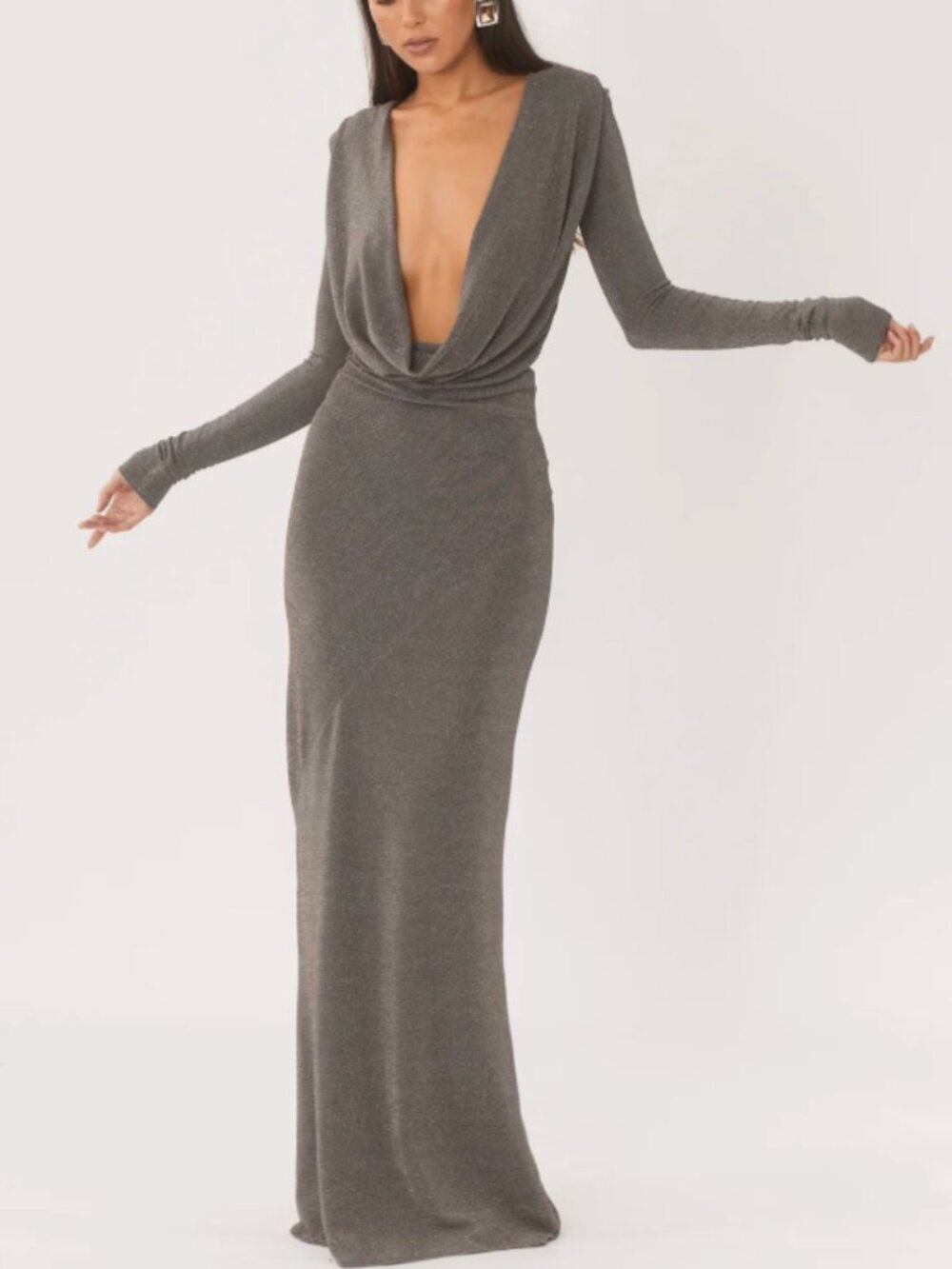 Arcina Ori Jen Dress - Reversible Metallic Grey - Size 4